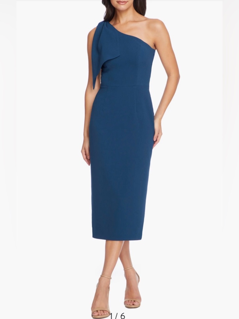 NEW Dress the Population Tiffany One Shoulder Bow Dress, Small